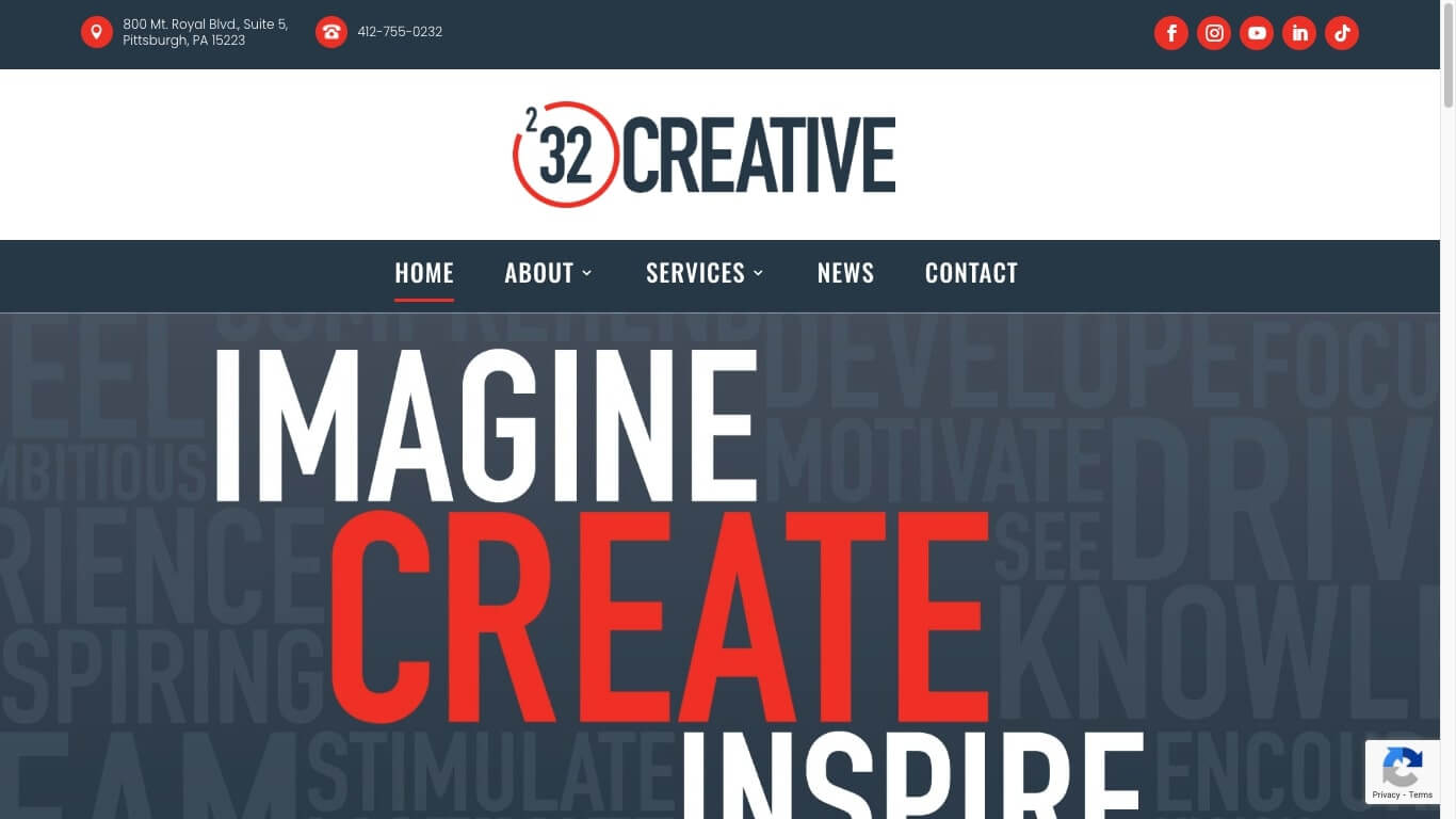 website of 232 Creative