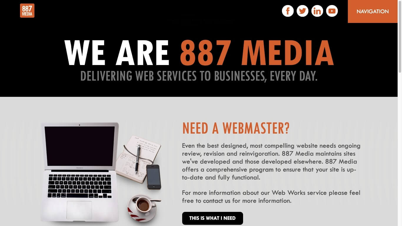 website of 887 Media