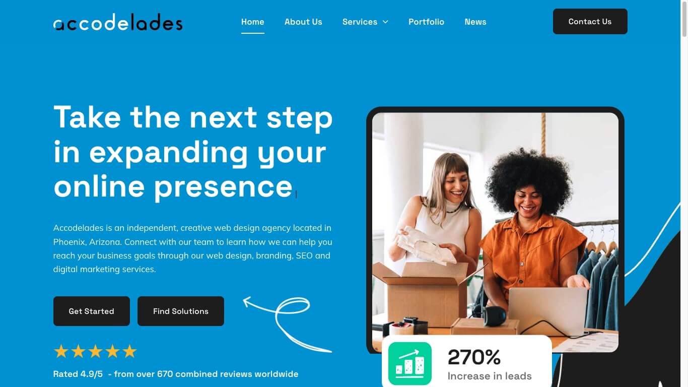 website of Accodelades Web Design