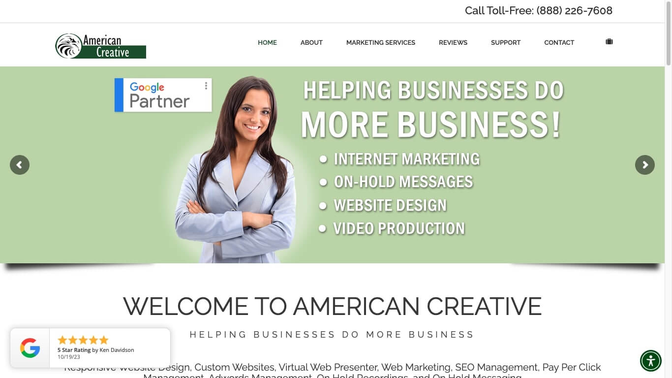 website of American Creative