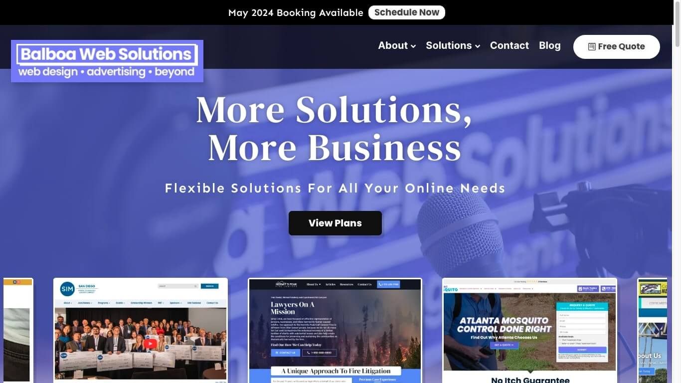 website of Balboa Web Solutions