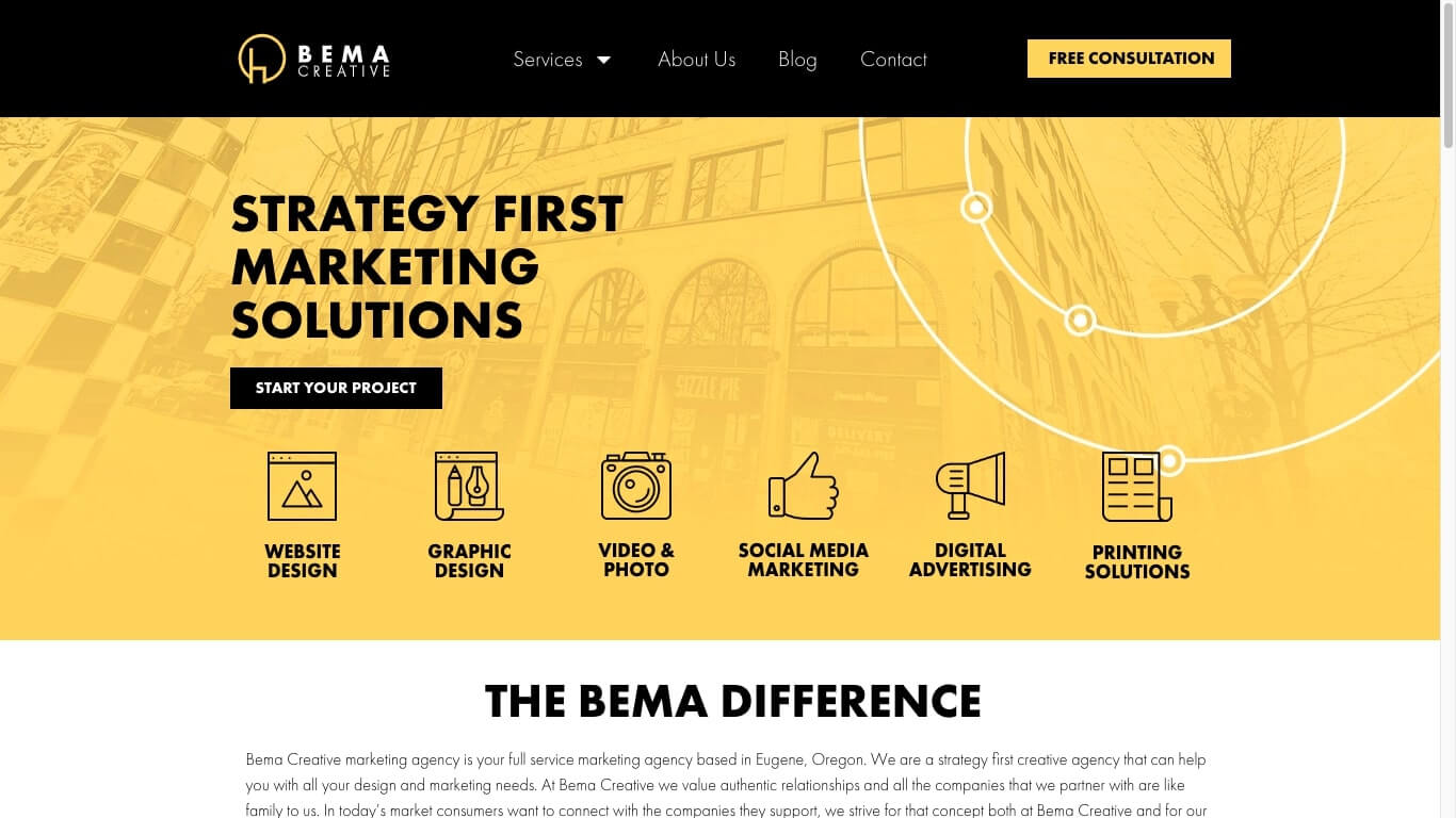 website of Bema Creative