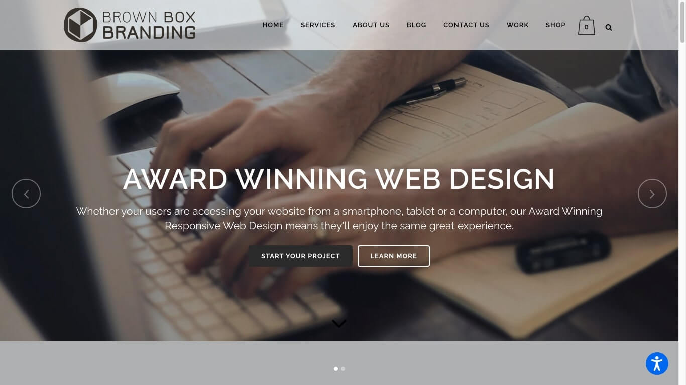 website of Brown Box Branding