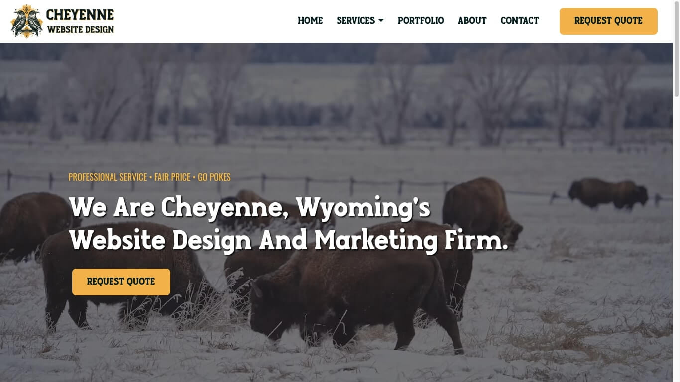 website of Cheyenne Website Design and Marketing