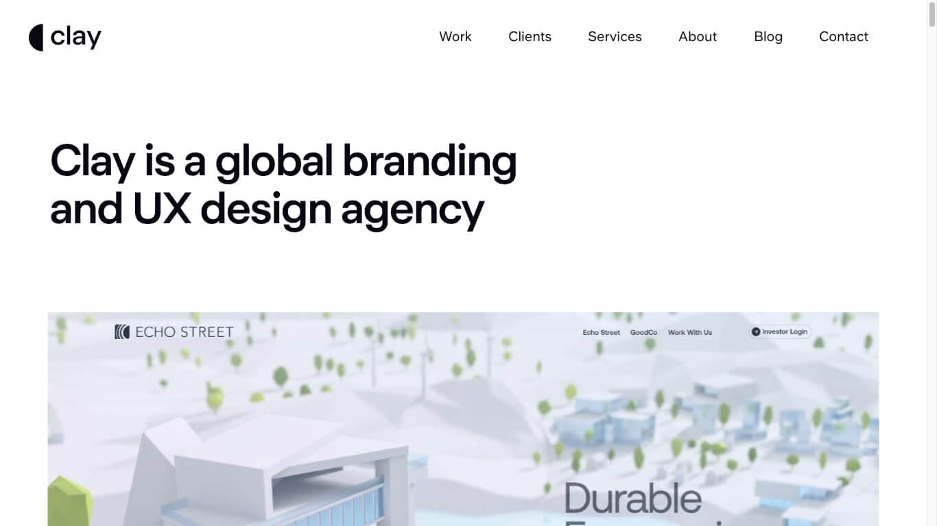 website of Clay Design Agency