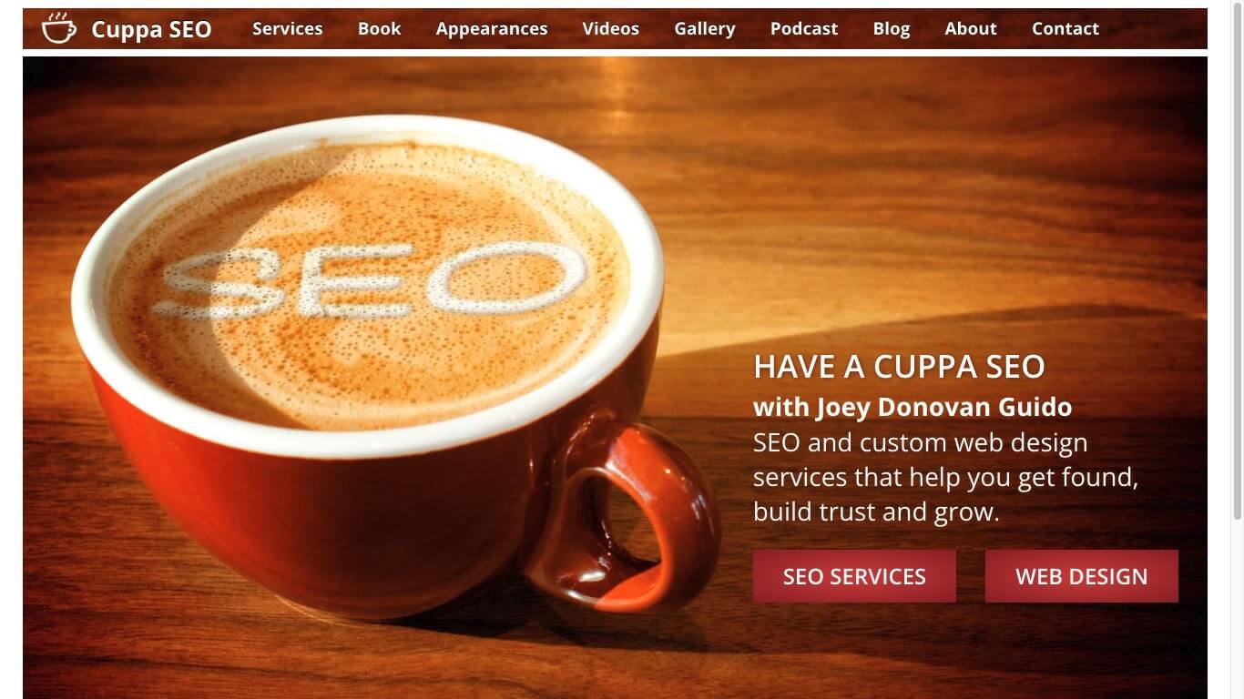 website of Cuppa SEO