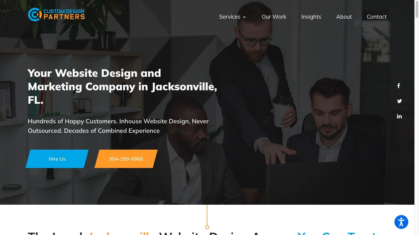 website of Custom Design Partners