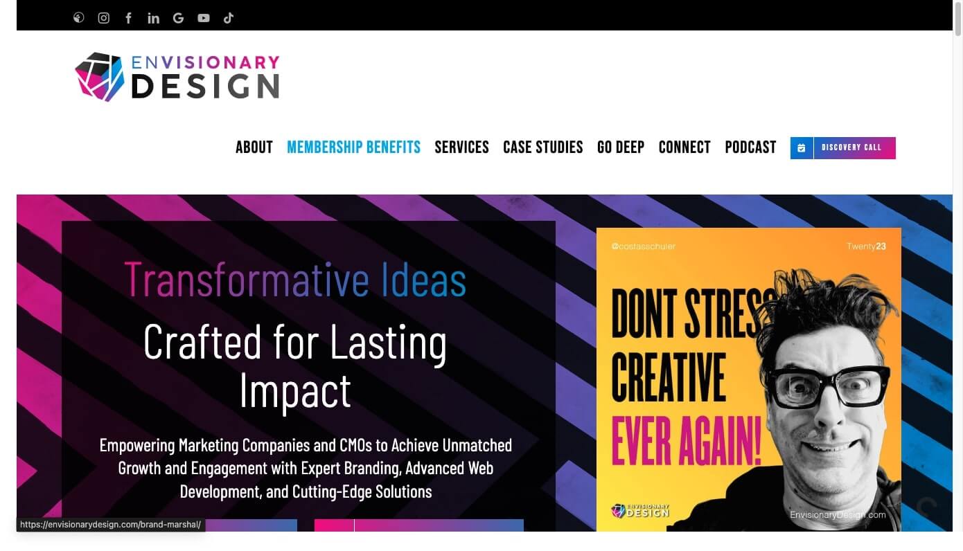 website of Envisionary Design