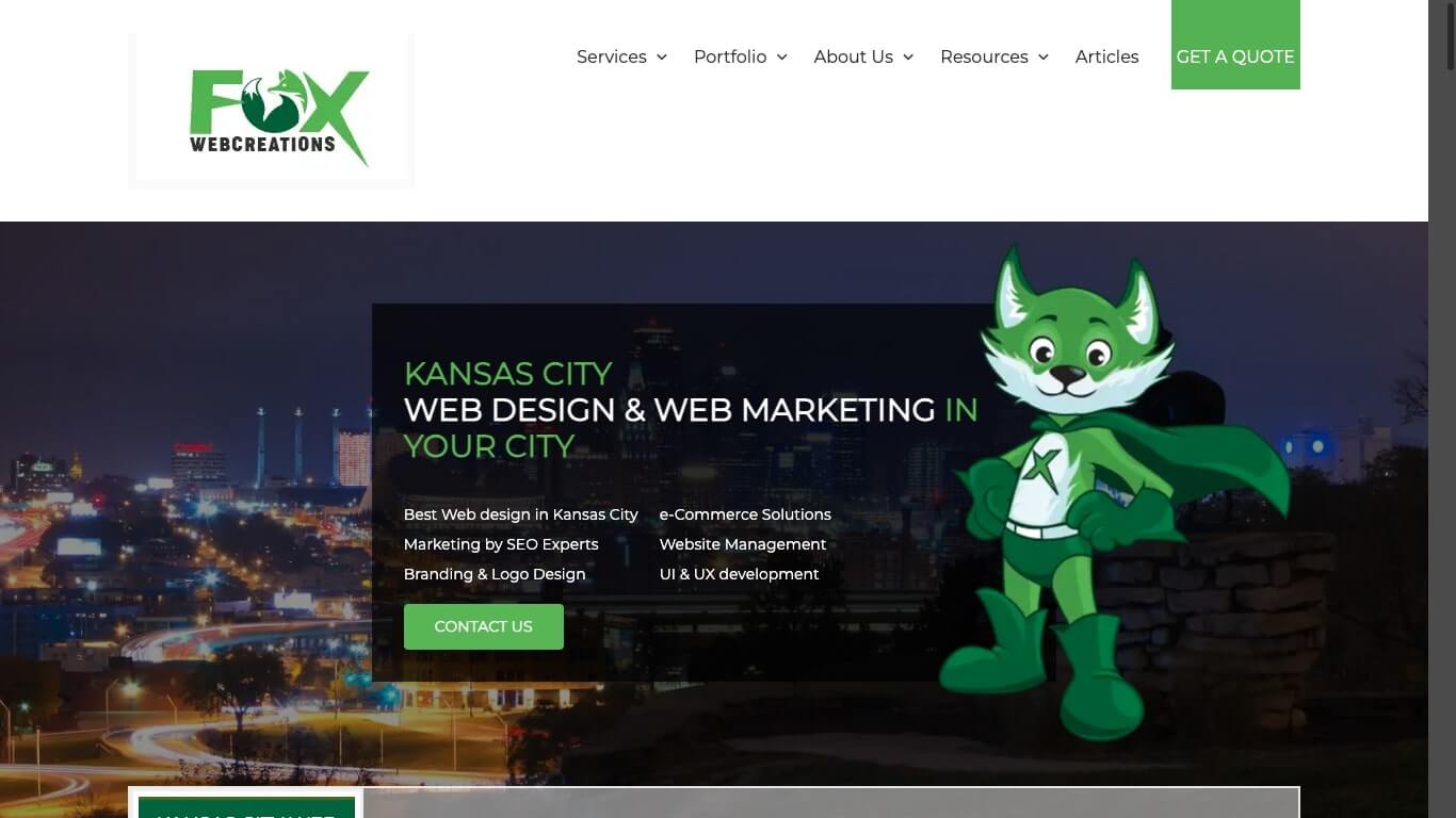 website of Fox Web Creations