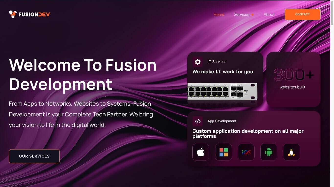 website of Fusion DEV