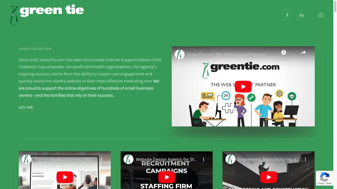 website of Green Tie