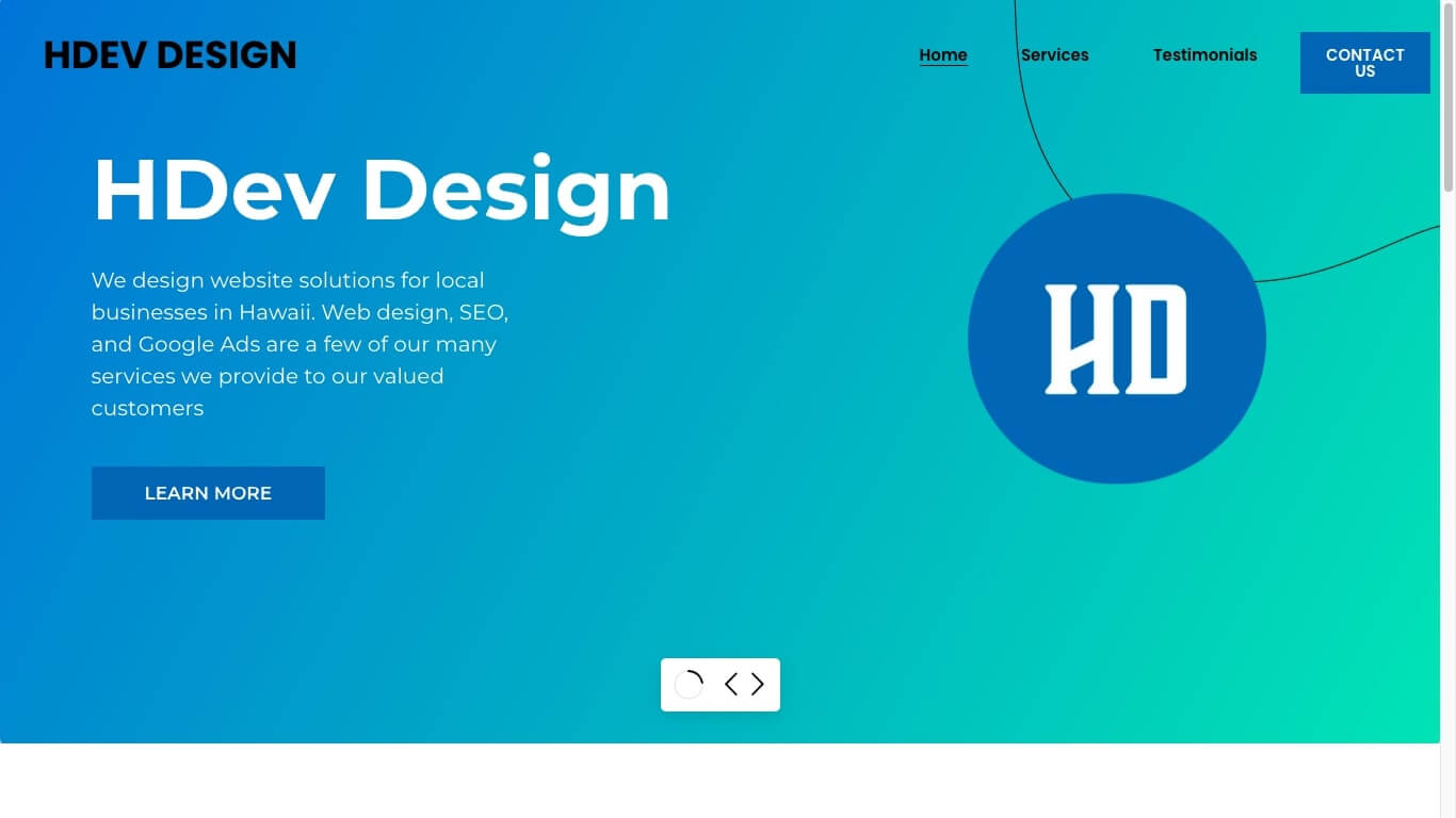 website of HDev Design Digital Marketing