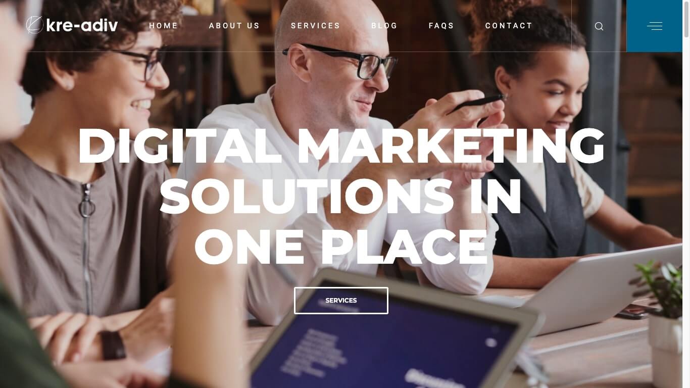 website of Kre-adiv Digital Marketing