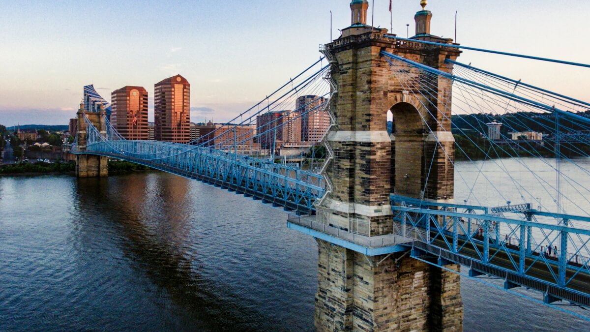 brown and blue concrete bridge