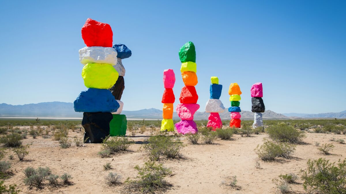 seven magic mountains, south las vegas boulevard, las vegas, nevada