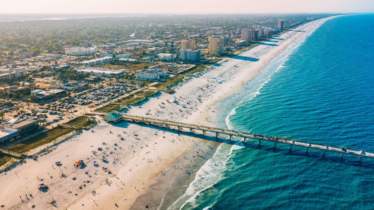 jacksonville beach aerial view, jacksonville, florida