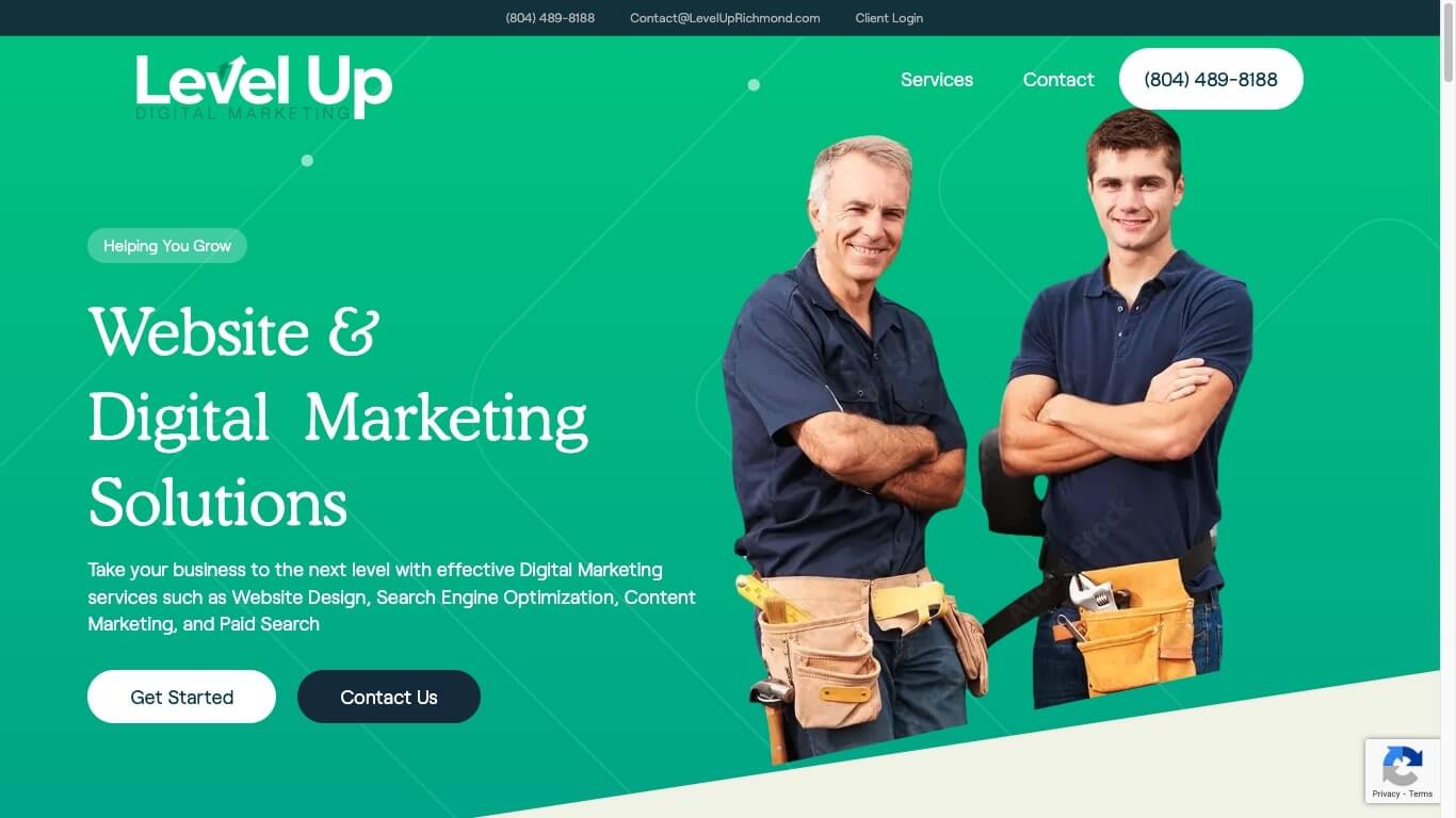 website of Level Up Digital Marketing