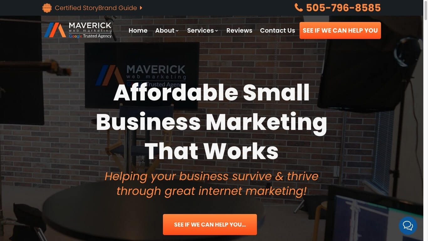 website of Maverick Web Marketing