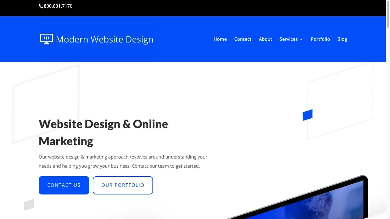 website of Modern Website Design LLC