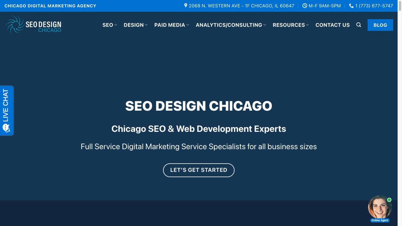 website of SEO Design Chicago