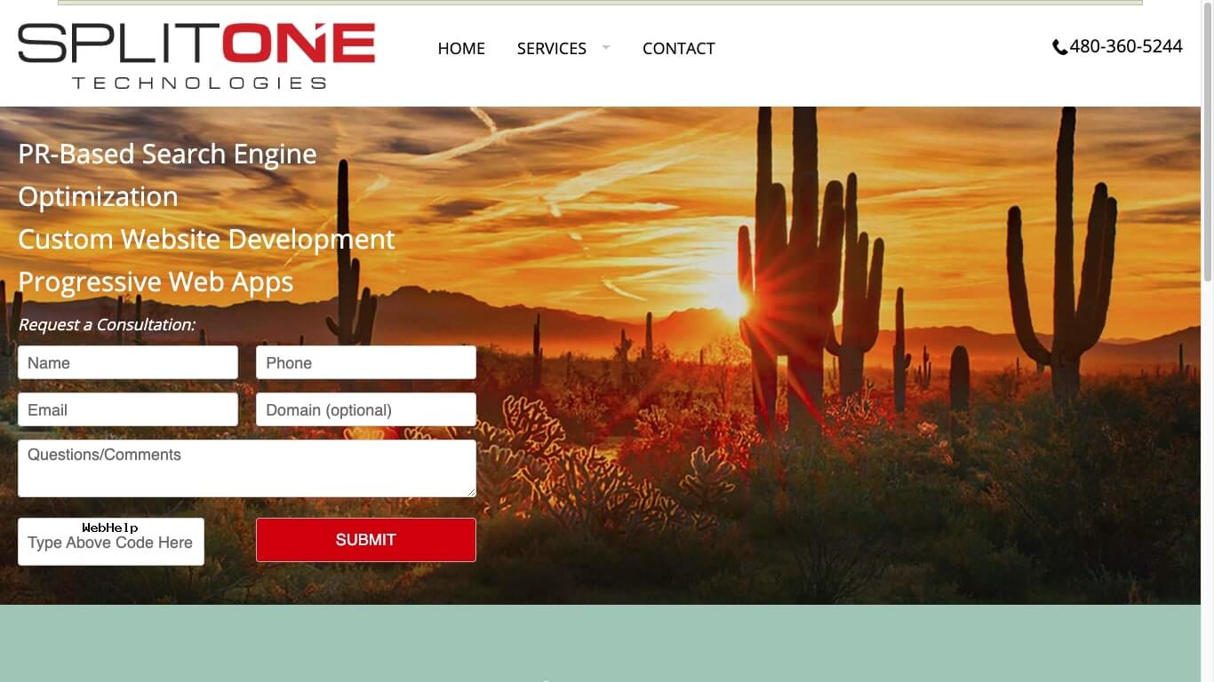 website of Split One Technologies