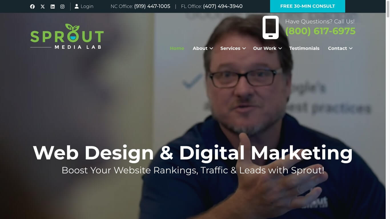 website of Sprout Media Lab