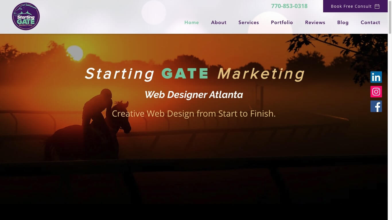 website of Starting Gate Marketing