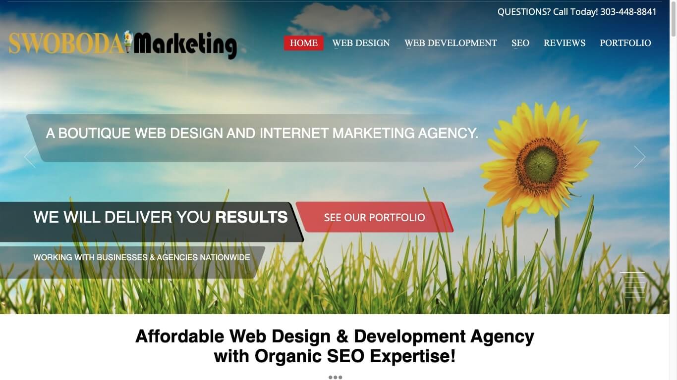 website of Swoboda Marketing