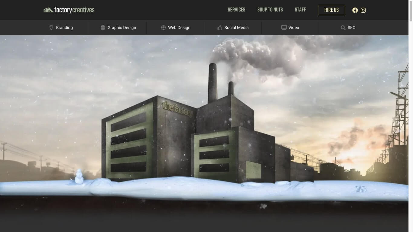 website of The Factory Creatives