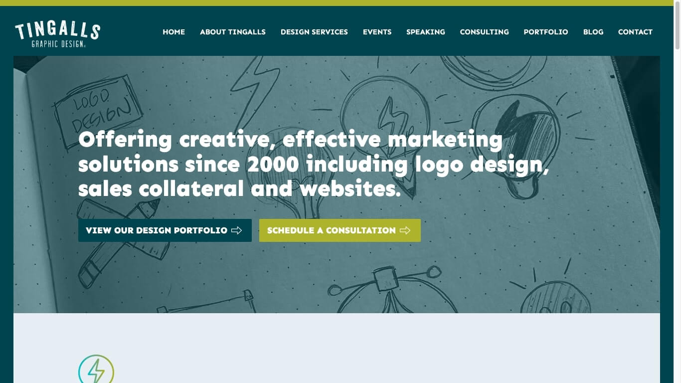 website of Tingalls Graphic Design, LLC