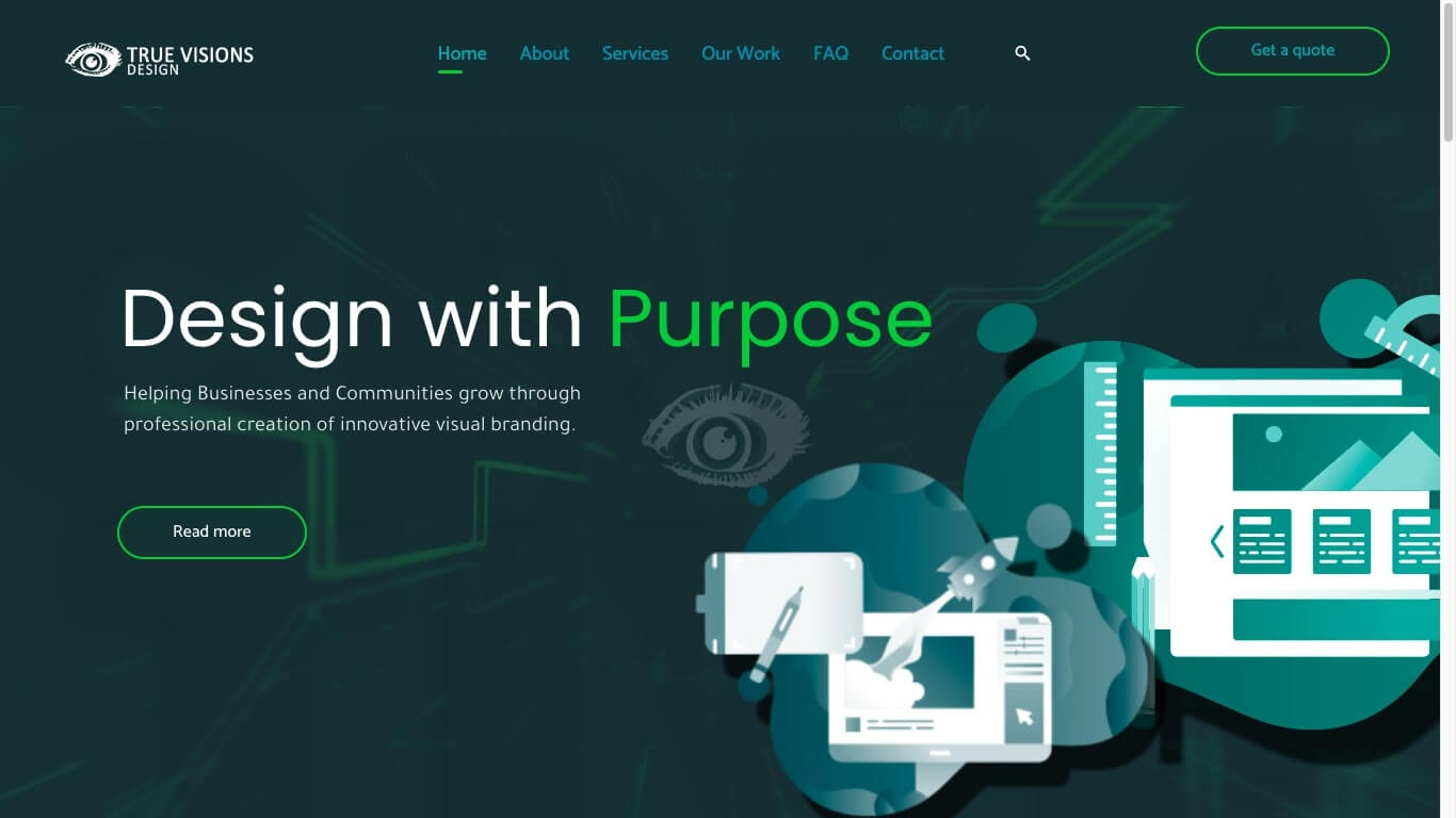 website of True Visions Design