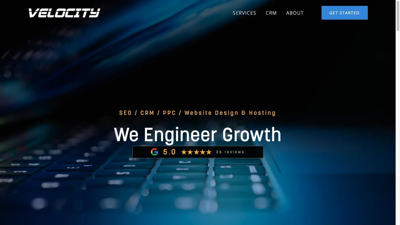 website of Velocity SEO