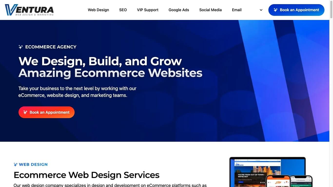 website of Ventura Web Design & Marketing