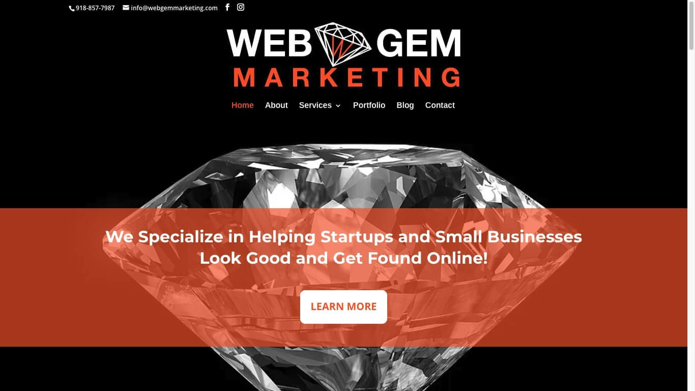 website of WebGem Marketing