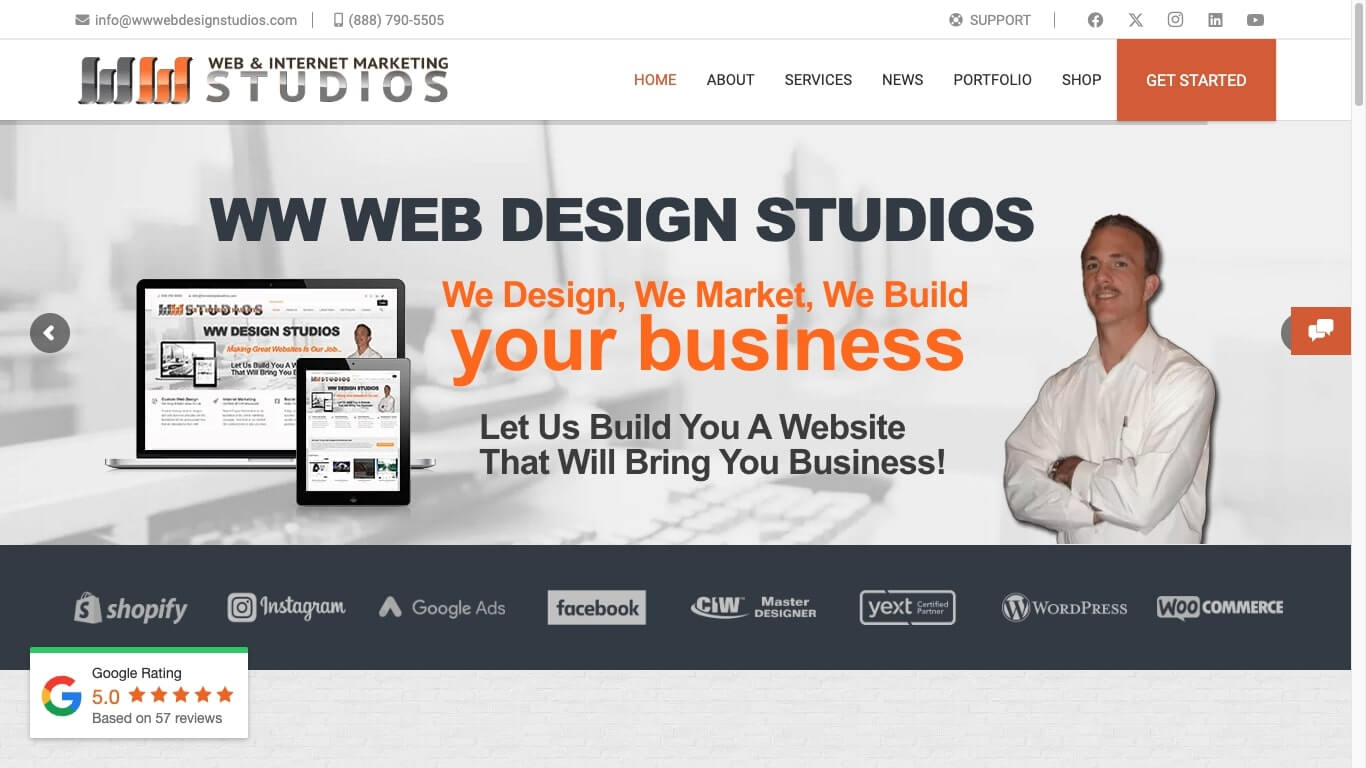 website of WW Web Design Studios